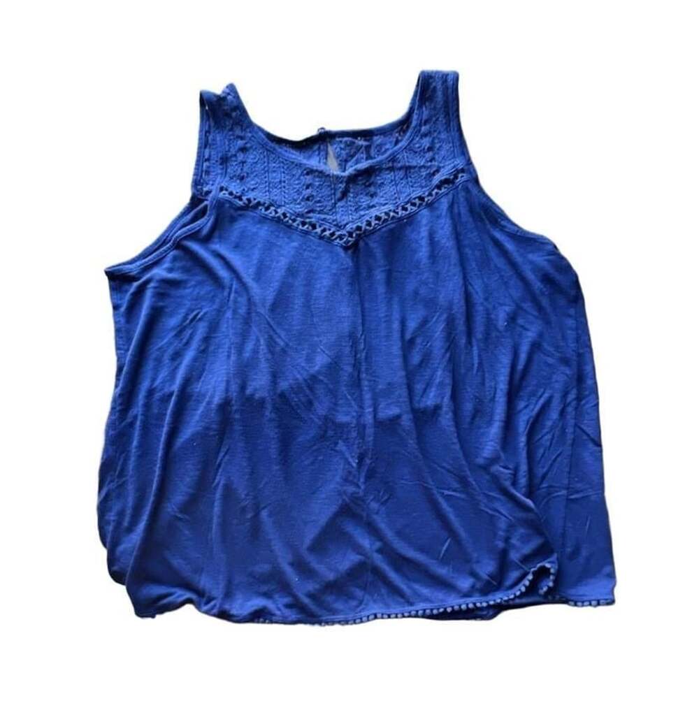 Torrid Blue Crochet Lace Tank Top Size 1